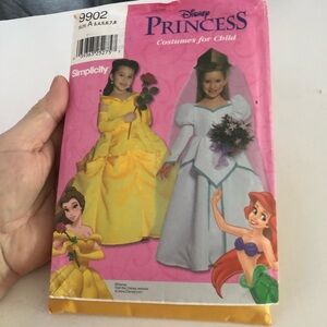 Disney Princess Child Costume Pattern Simplicity 9902 - sizes 3 to 8